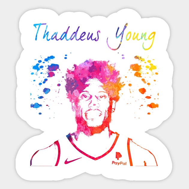 Thaddeus Young Sticker by Moreno Art